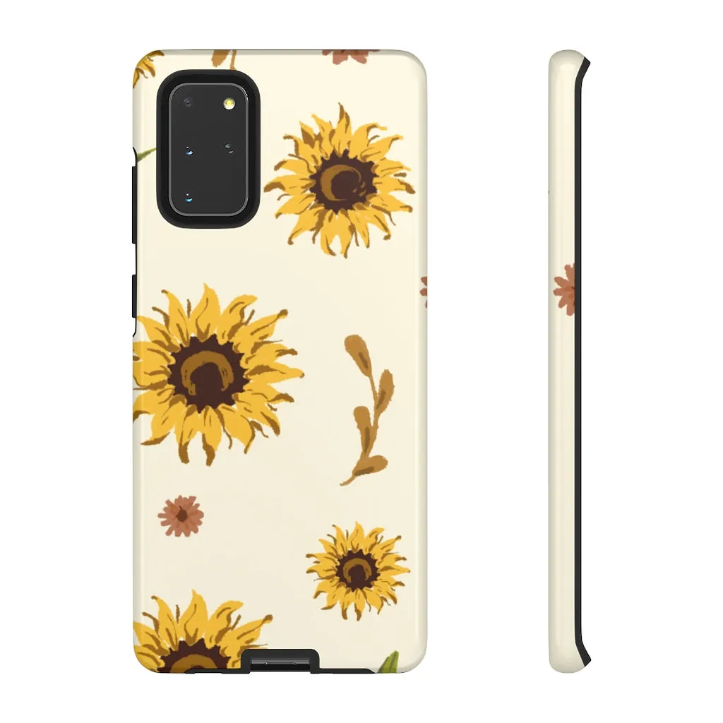 Sunflower Pattern Iphone 13 12 Pro Case, Floral Cute Aesthetic Tough Cases 11 8 Plus X XR XS Max Samsung Galaxy S20  S10 Phone Cover