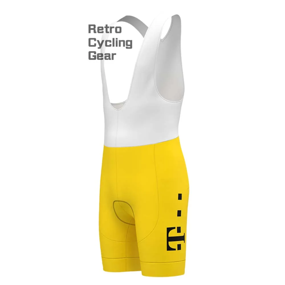 T yellow Retro Bib Cycling Shorts