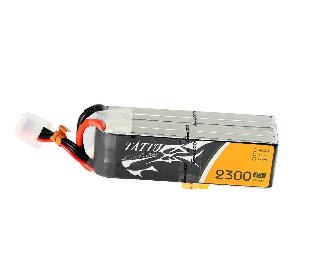 Tattu 4S 2300mah 14.8V 45C Lipo Battery: XT60