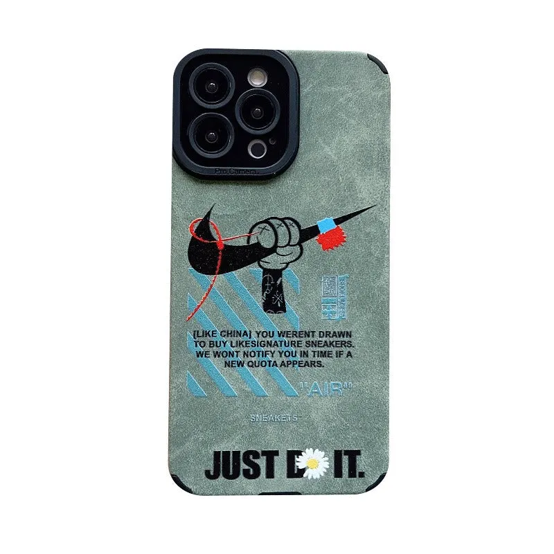 Trendy AJ Broken Hook Flip Silicone Phone Case For IPhone