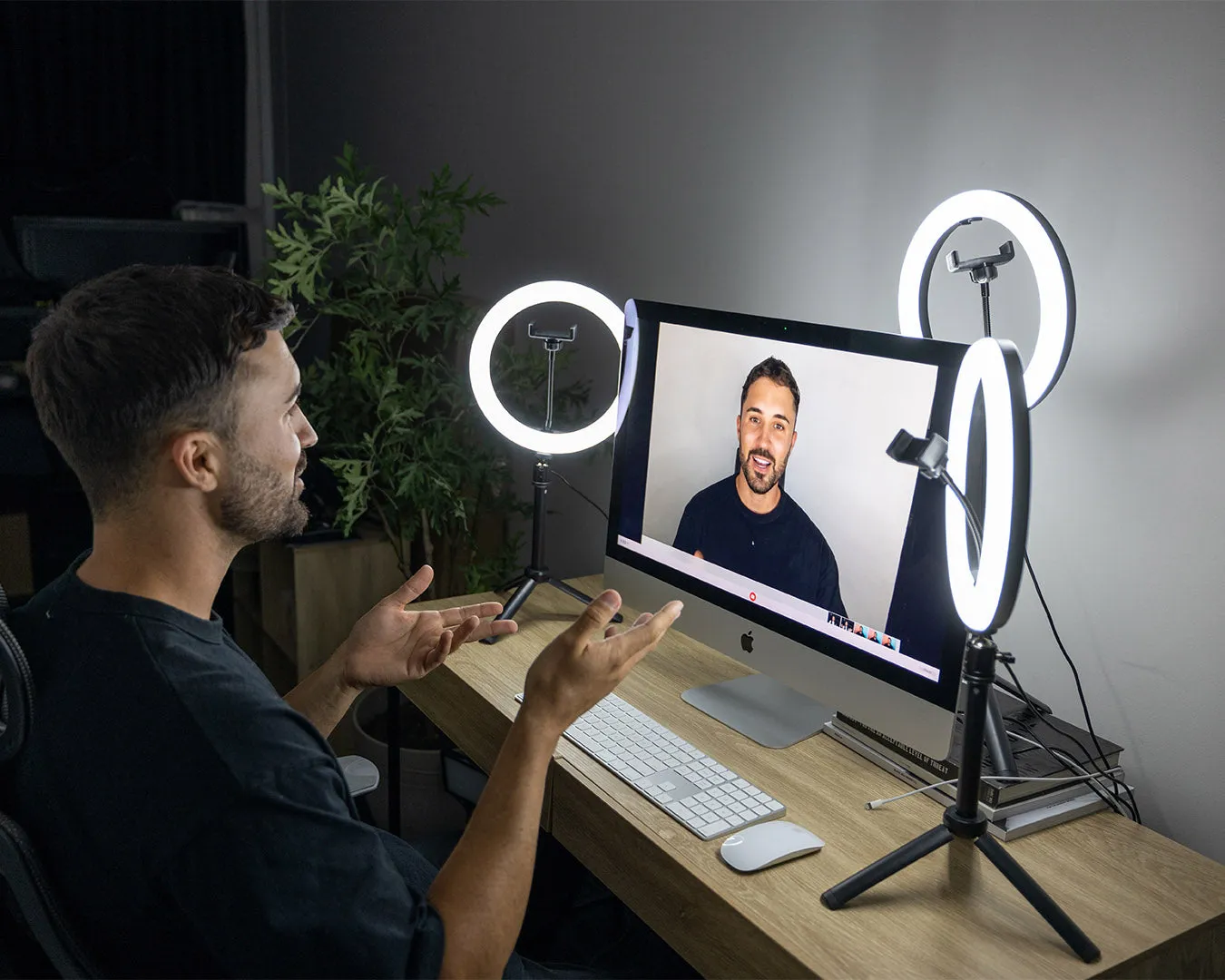 'Triple Rainbow' Youtube Gaming Content Creator Dual RGB Unicorn Ring Light Kit - Bundle