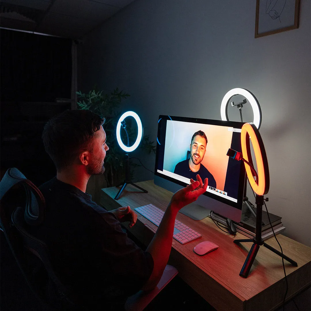 'Triple Rainbow' Youtube Gaming Content Creator Dual RGB Unicorn Ring Light Kit - Bundle