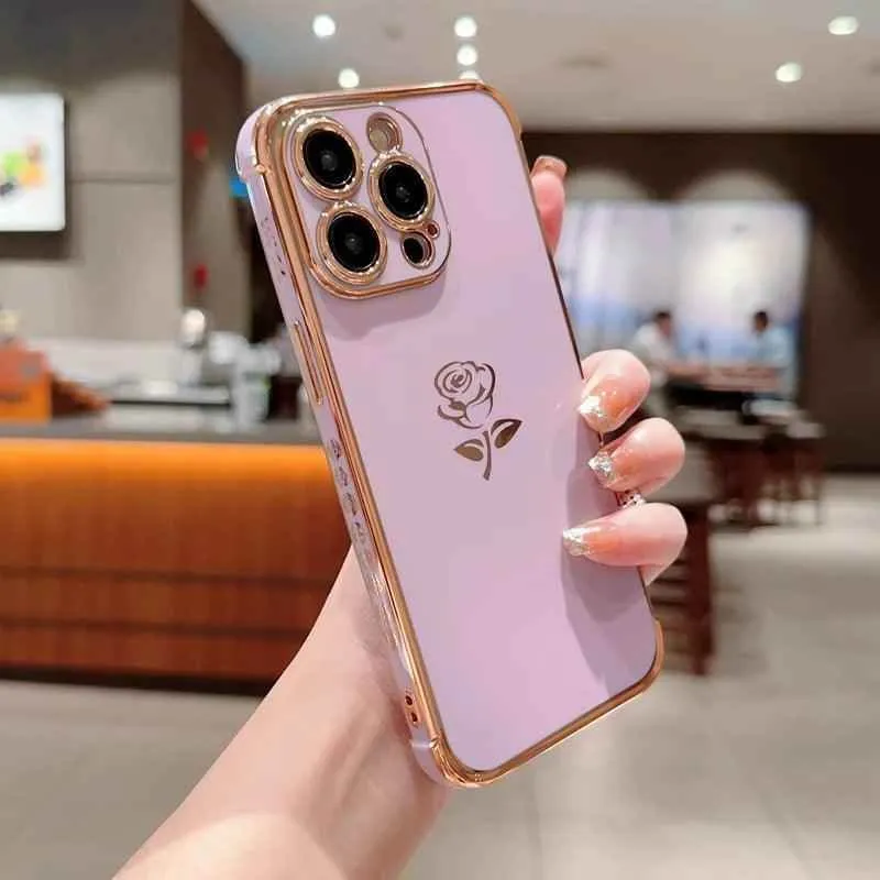 TSP32 Cute Phone Cases for iPhone 11, 12, 13, 14, 15 Pro Max, X, Xs Max - Soft Flower Silicone