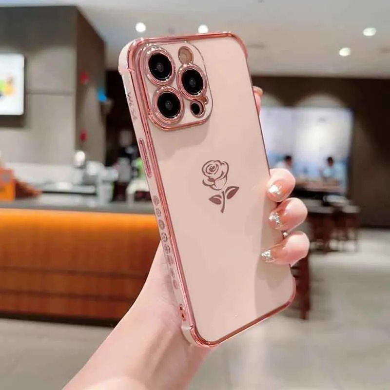 TSP32 Cute Phone Cases for iPhone 11, 12, 13, 14, 15 Pro Max, X, Xs Max - Soft Flower Silicone