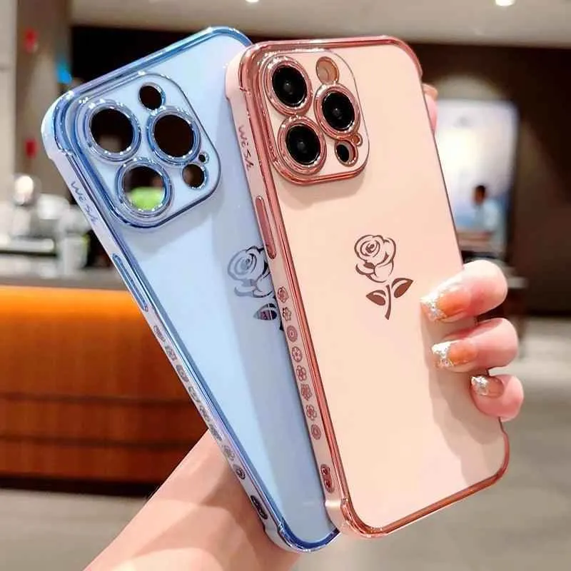 TSP32 Cute Phone Cases for iPhone 11, 12, 13, 14, 15 Pro Max, X, Xs Max - Soft Flower Silicone