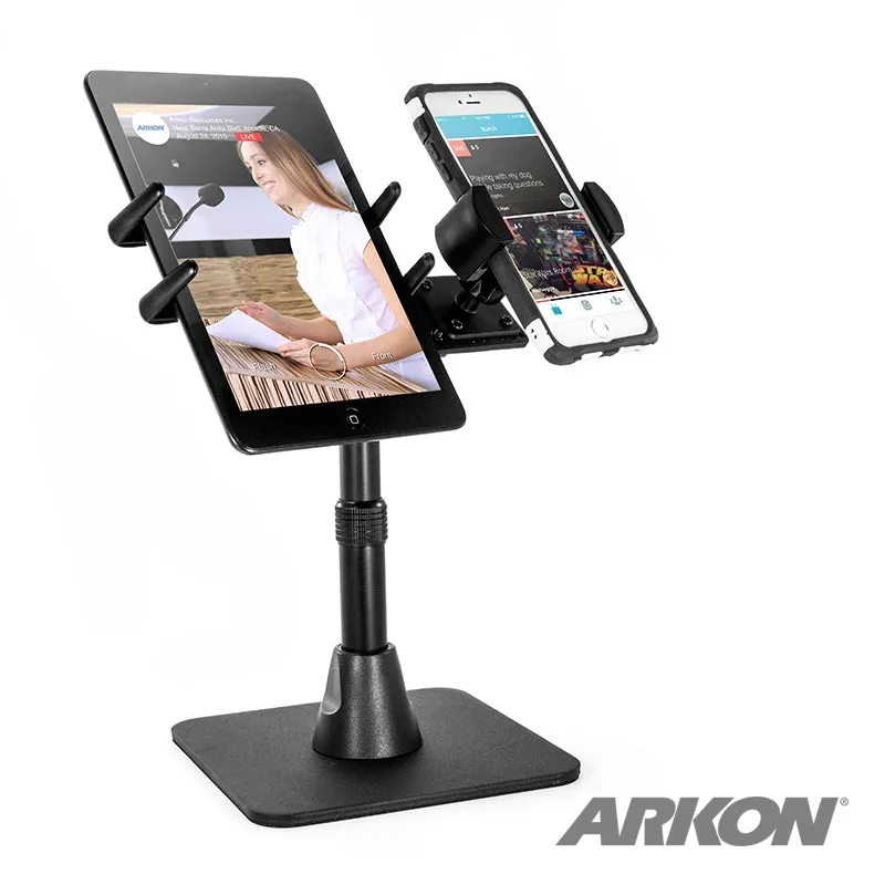 TW Broadcaster Combo Stand - Side-by-Side Live Streaming with Slim-Grip® Ultra and RoadVise® Phone Holder