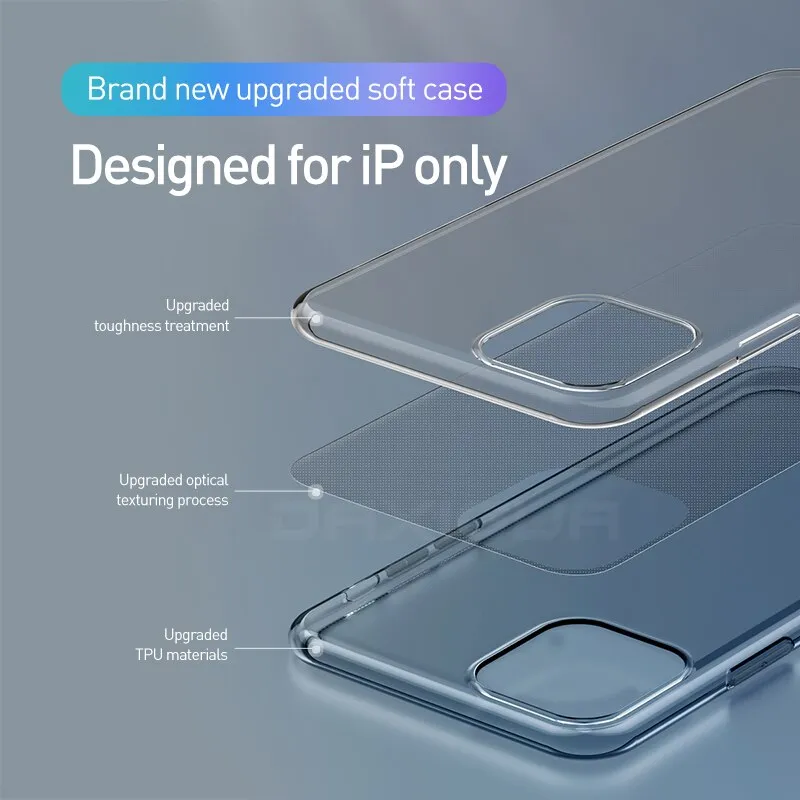 Ultra Thin Clear Silicone Phone Case For iPhone 11 Pro Max Case iphone XR XS Max X 7 8 6 6S Plus Soft TPU Transparent Back Cover