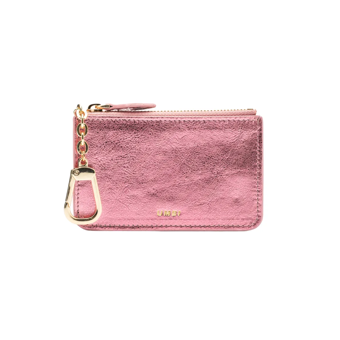 UMBI Personalized Leather Mini Wallet - Metallic ROSE