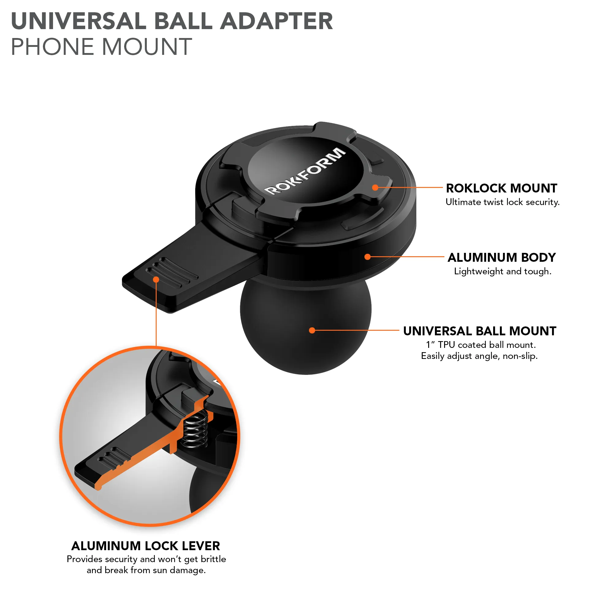 Universal Ball Mount Phone Holder Adapter