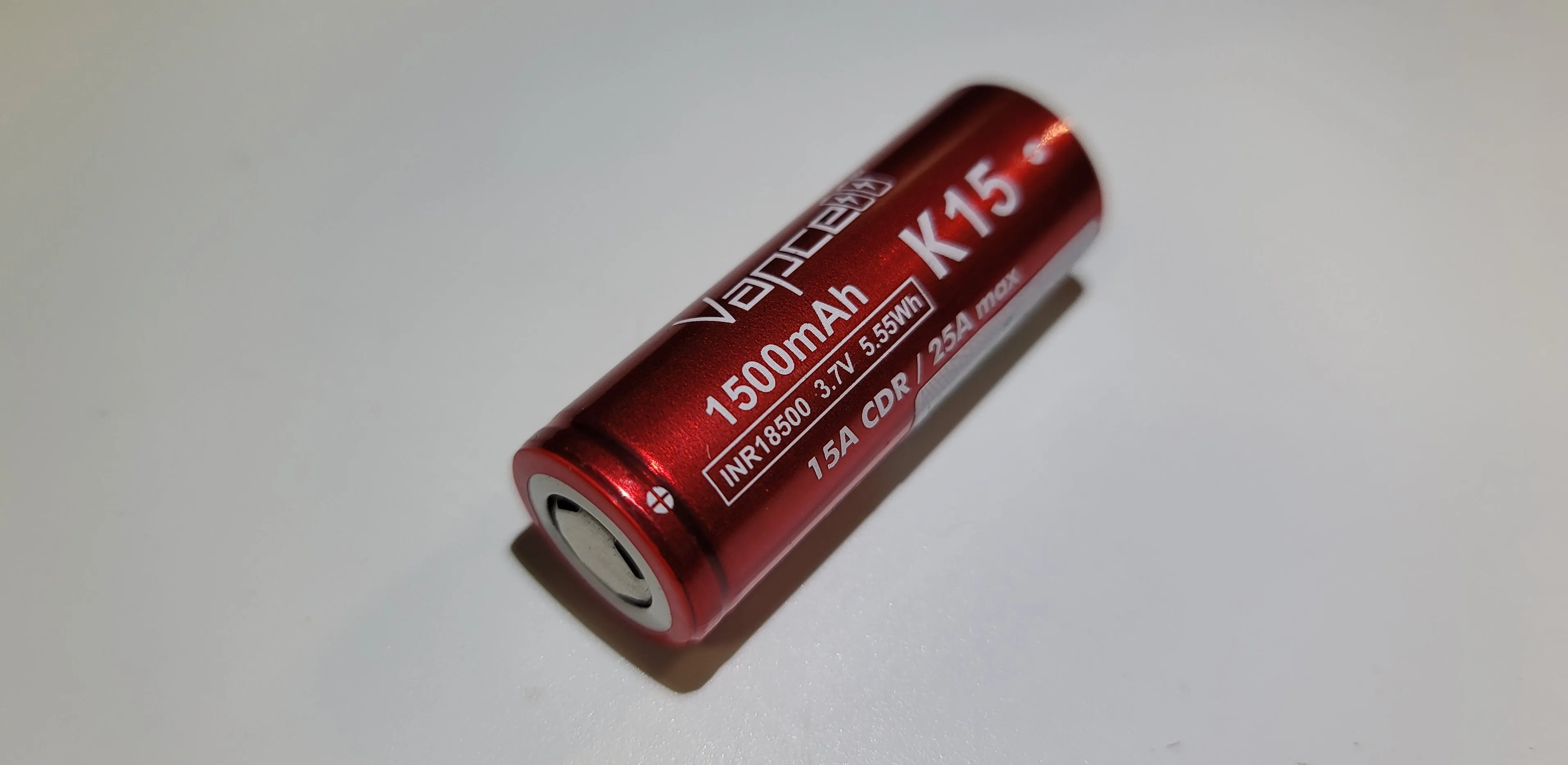 Vapcell K15 18500 1500mAh 15A Li-ion Rechargeable Battery  **** HAS TO BE SHIPPED WITH FLASLIGHT   FEDEX ***