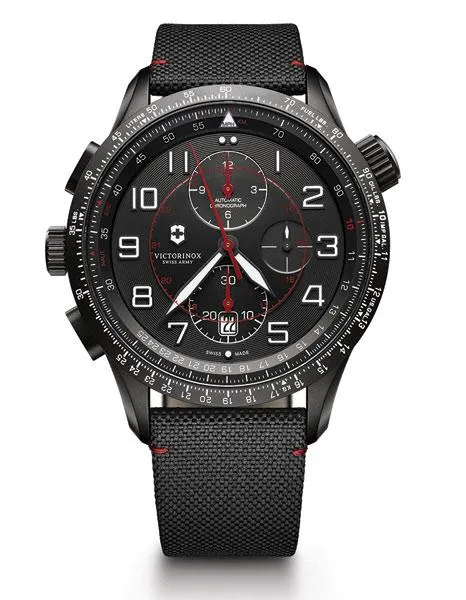 Victorinox Swiss Army Mens Airboss Mach 9 Chronograph - Black Dial & Strap