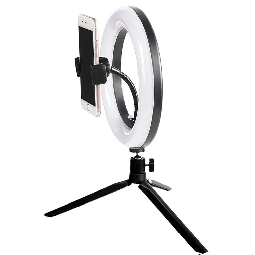 Vivitar 8 Inch LED Ring Light Dimmable Lamp for Iphone Smartphone with Tripod Mount Stand