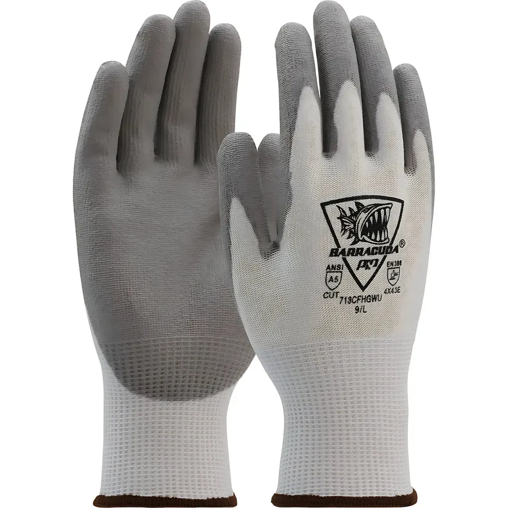 West Chester 713CFHGWU/2XS Seamless Knit Polykor Blended Glove with Polyurethane Coated Flat Grip on Palm & Fingers