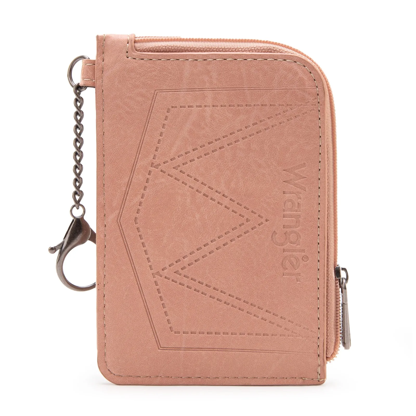 WG2205-W005 Wrangler Southwestern Art Print Mini Zip Card Case  -Pink