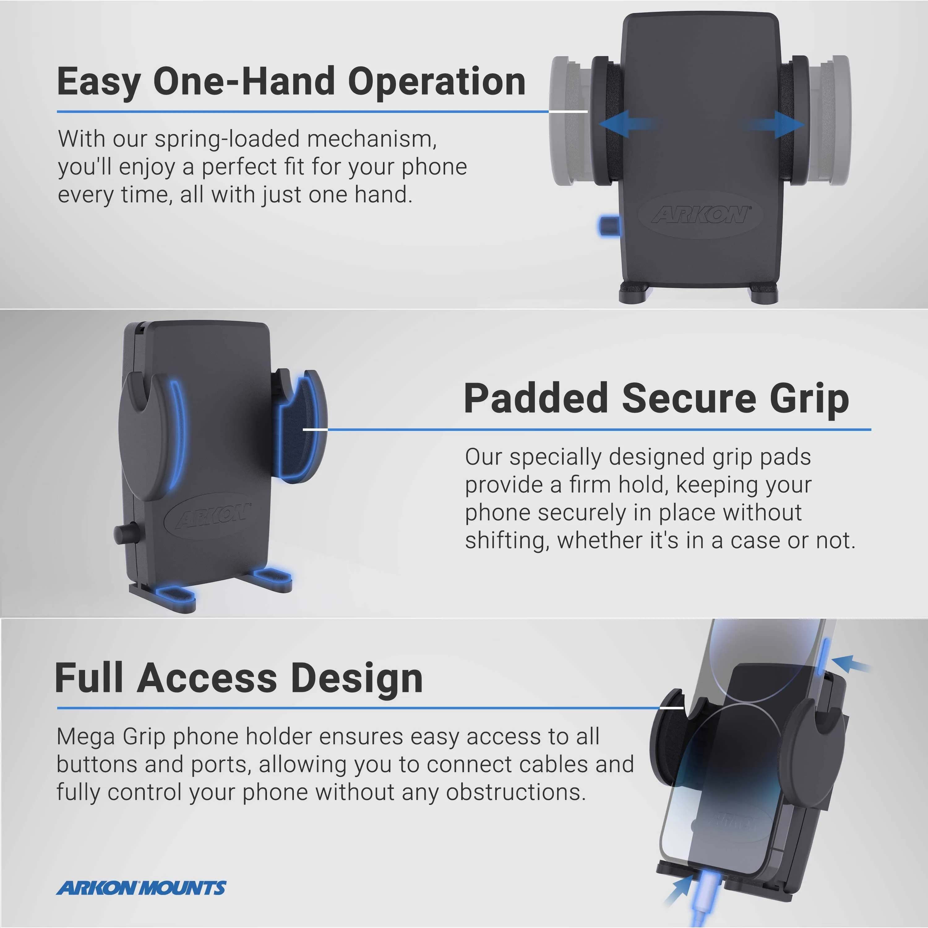 Windshield or Dash Car Mega Grip™ Phone Holder Mount for iPhone, Galaxy, and Note