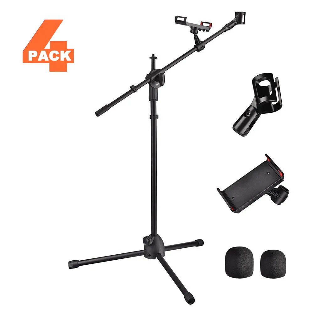 Yescom Studio Mic Stand with Boom Mic Clip Phone Holder H5'11"