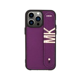 YOUZ. Personalized Leather iPhone Case - Purple/Gold