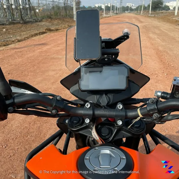 ZANA NEW AND BIG GPS MOUNT KTM ADVENTURE 390 /390 X (MADE OF ALUMINIUM & STAINLESS STEEL) (ZI-8157)